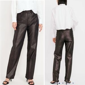 Old Navy High Rise  OG Loose High Waisted Metallic Shine Jeans